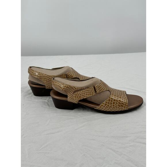 SAS Womens Comfort Shoes Suntimer Sandals Size 10 Beige Animal Print Slingback - Picture 3 of 10